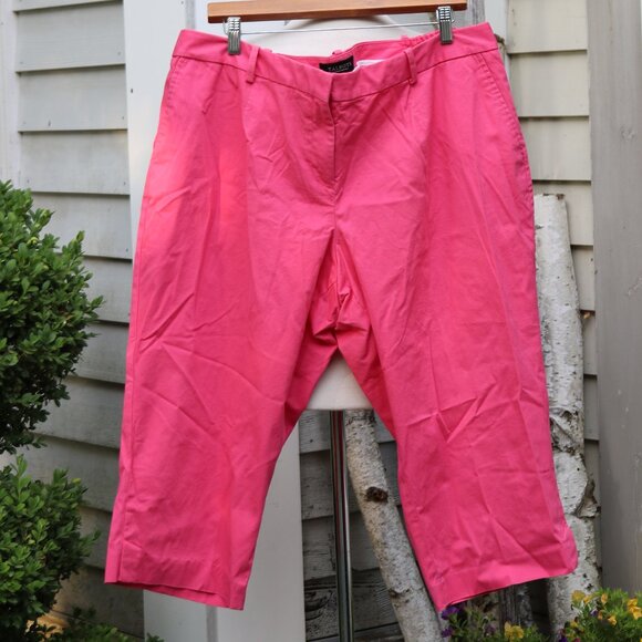 Talbots Plus Size Petite Signature Salmon Pink Stretch Cotton Capri Pants 20WP - Picture 1 of 7